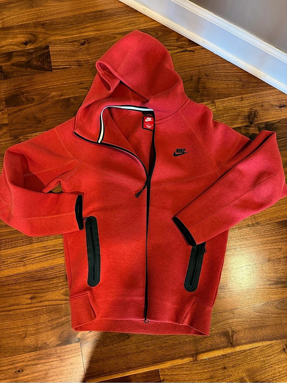 Nike Sportswear Tech Fleece Full-Zip Windrunner Hoodie Red